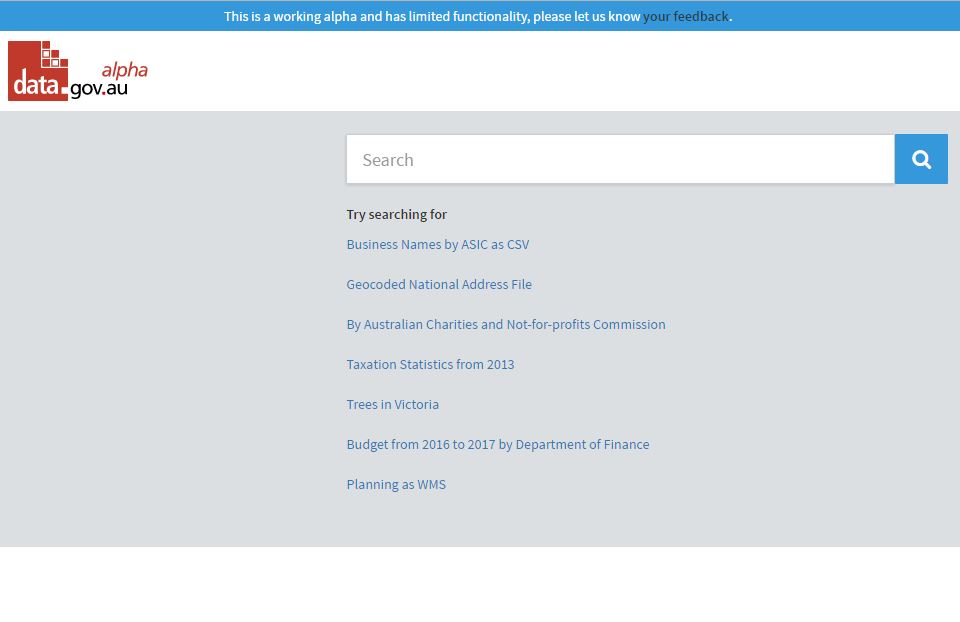 a screenshot of search.data.gov.au